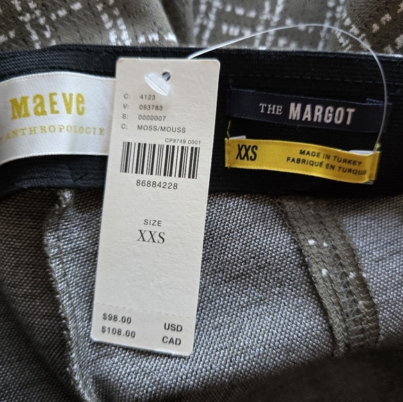 NWT Anthropologie The Margot Kick-Flare Cropped Pants by Maeve, Size XXS - Picture 7 of 10